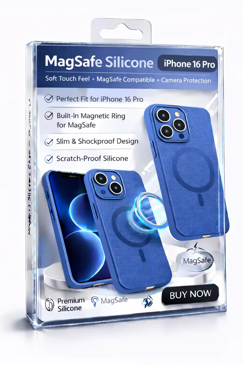 	MagSafe Silicone Case  For iPhone 16 Pro Blue