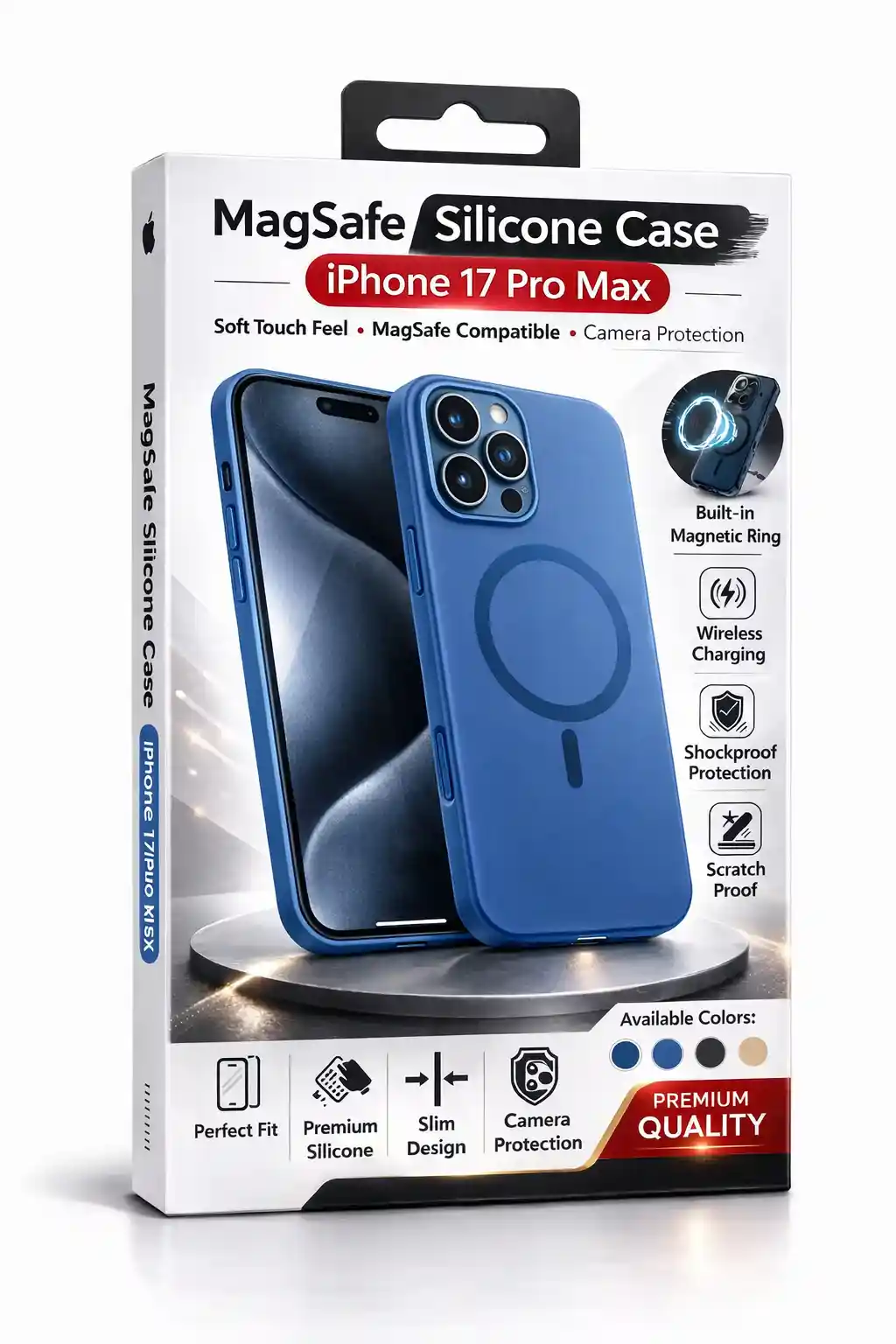 MagSafe Silicone Case For iPhone 17 Pro Max Blue