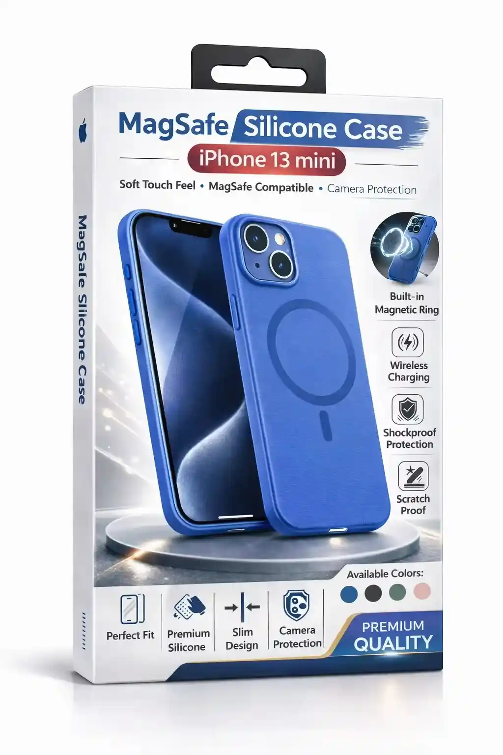 MagSafe Silicone Case For iPhone 13 Mini Blue