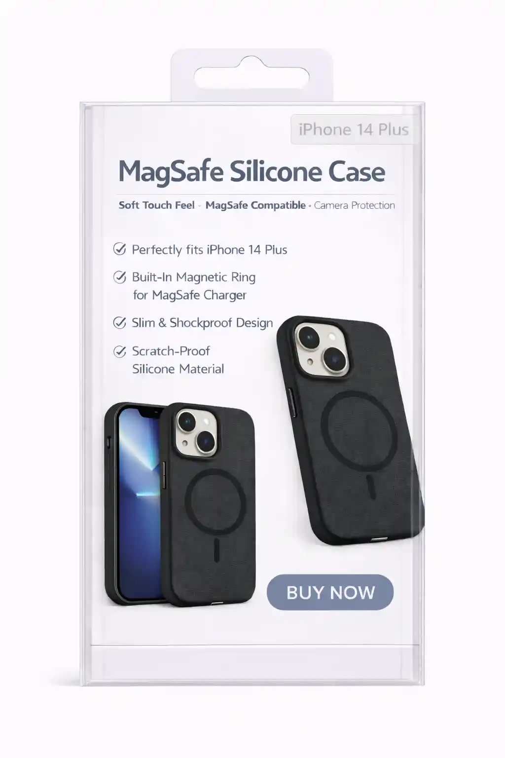 MagSafe Silicone Case For iPhone 14 Plus Black