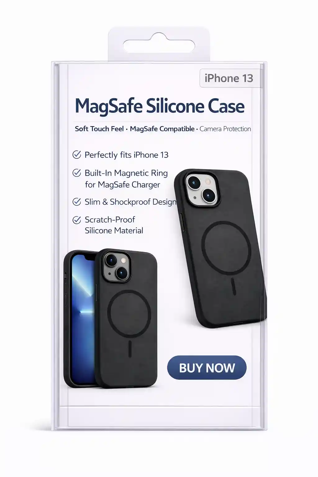MagSafe Silicone Case For iPhone 13 Black