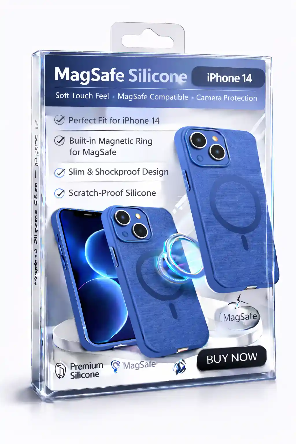 MagSafe Silicone Case  For iPhone 14 Blue