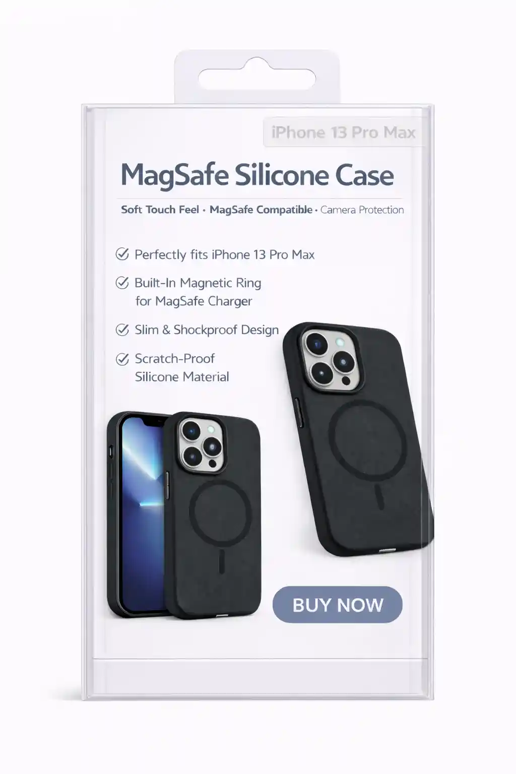 MagSafe Silicone Case For iPhone 13 Pro Max Black