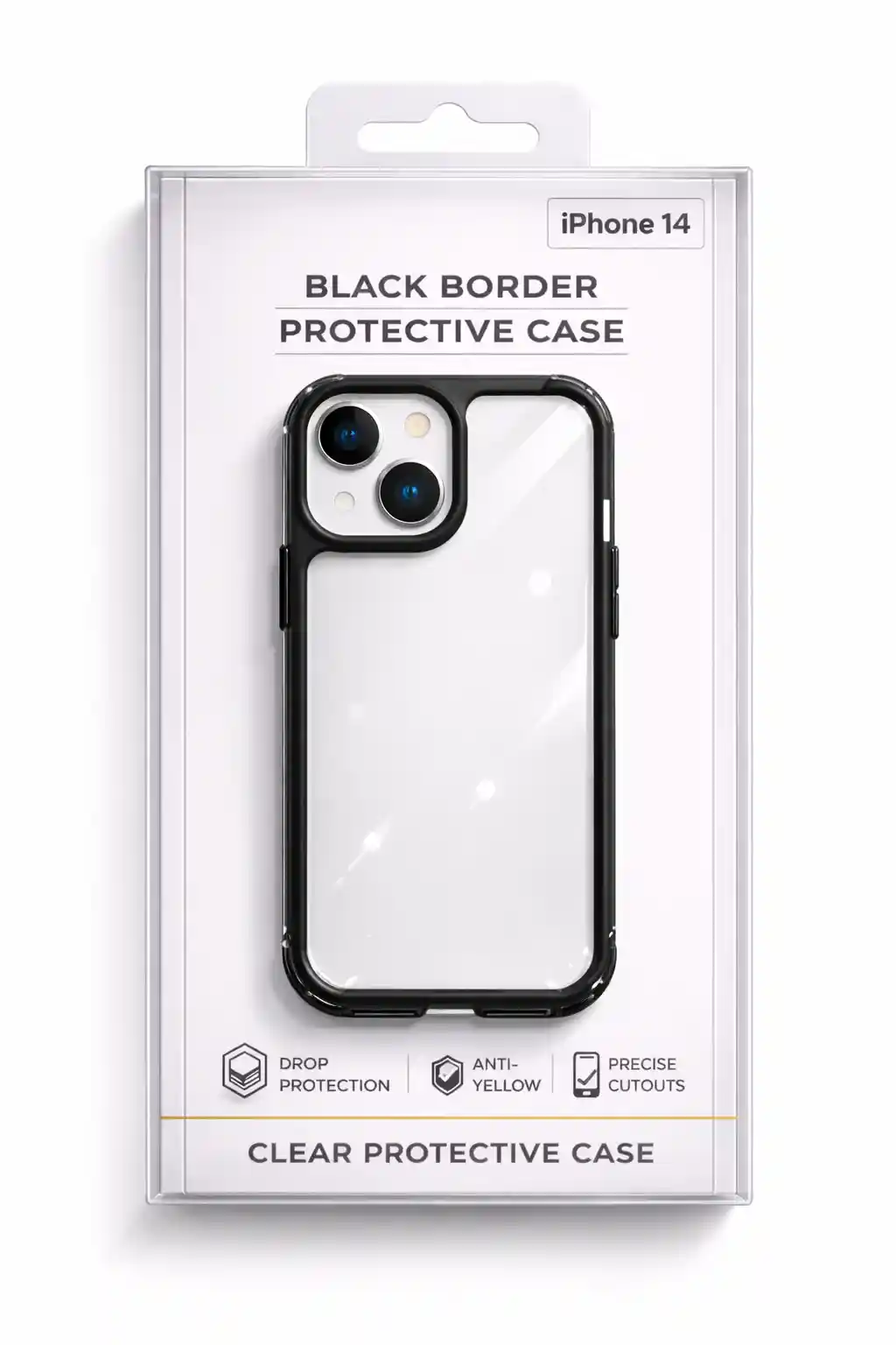 Black Border Protective Case  For  iPhone 14