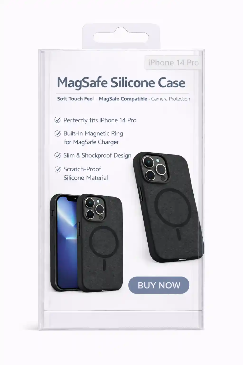 	MagSafe Silicone Case For iPhone 14 Pro Black