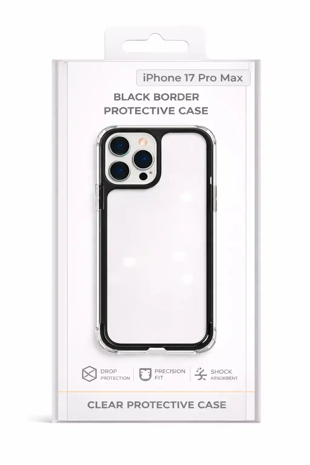 Black Border Clear Case For iPhone 17 Pro Max